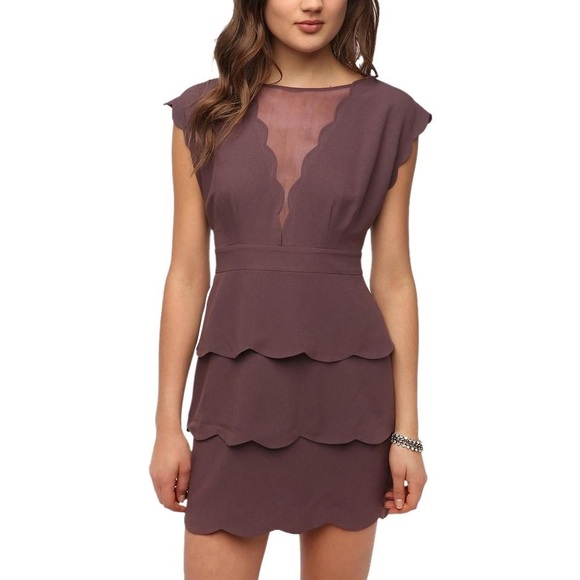 Urban Outfitters Dresses & Skirts - UO Plum Scalloped Edge Dress